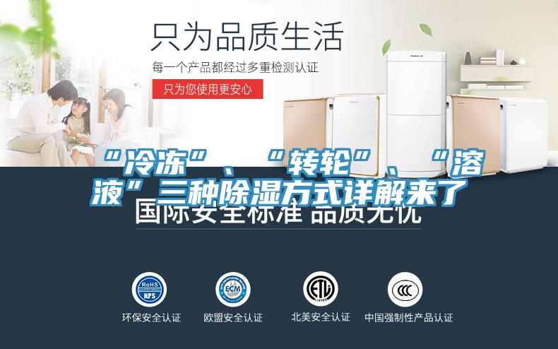 “冷凍”、“轉(zhuǎn)輪”、“溶液”三種除濕方式詳解來了